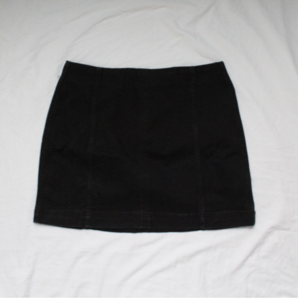 Black Denim Mini Skirt